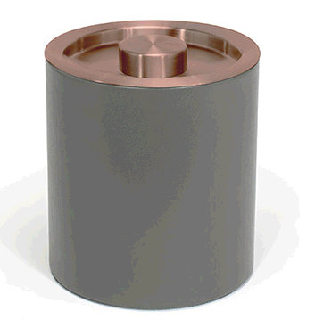 Seau rond à glace rond 2 qt London, H 8,75 po x l 7,5 x P 7,5 po, Fumée / or rose