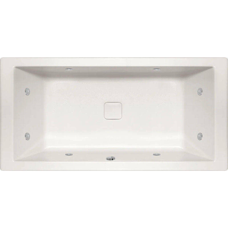 Versailles 72'' L Whirlpool Bathtub, Biscuit, Polished Nickel
