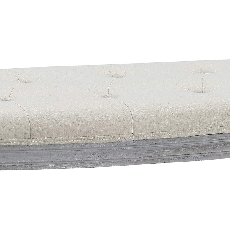 Banc rembourré capitonné beige clair Coastal