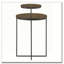 Table d'appoint naturelle et bronze industriel à 2 niveaux