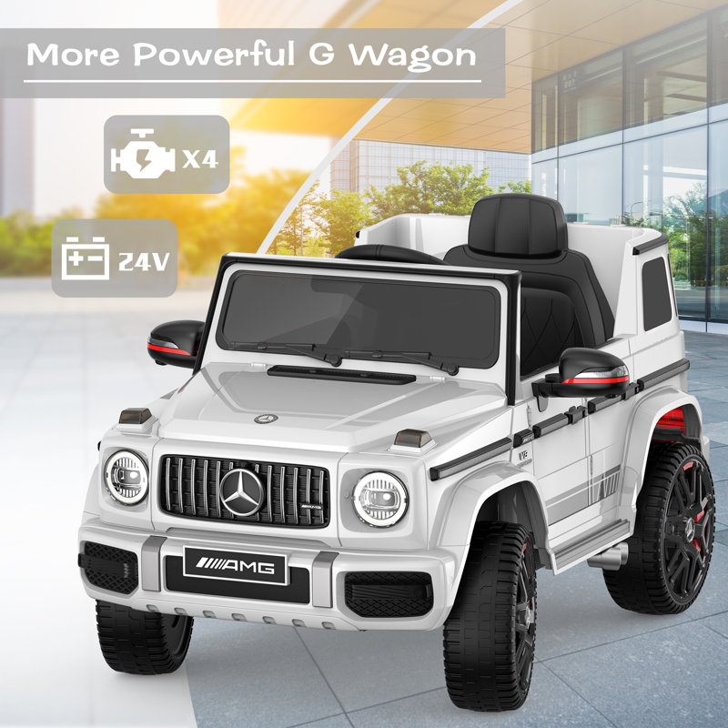 White 24V Mercedes G-Wagon Ride-On SUV with Remote Control