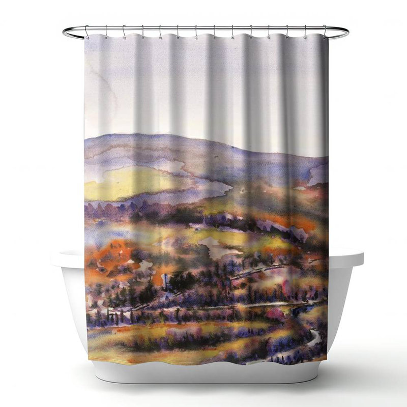 Shower Curtain LA156 – Polyester Shower Curtain, Dye Sublimation Print, 71" W × 74" L