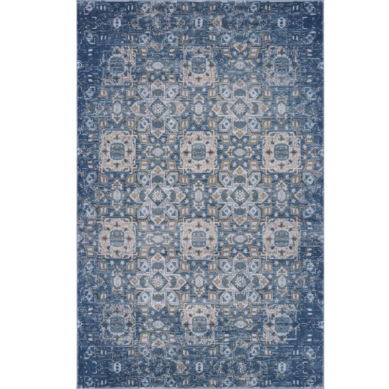 Tapis bleu Rundle, Rectangle 5 pi 3 po x 7 pi 7 po