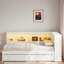 Lit de jour multiple avec tablettes de rangement, USB, DEL et 2 tiroirs-123034892