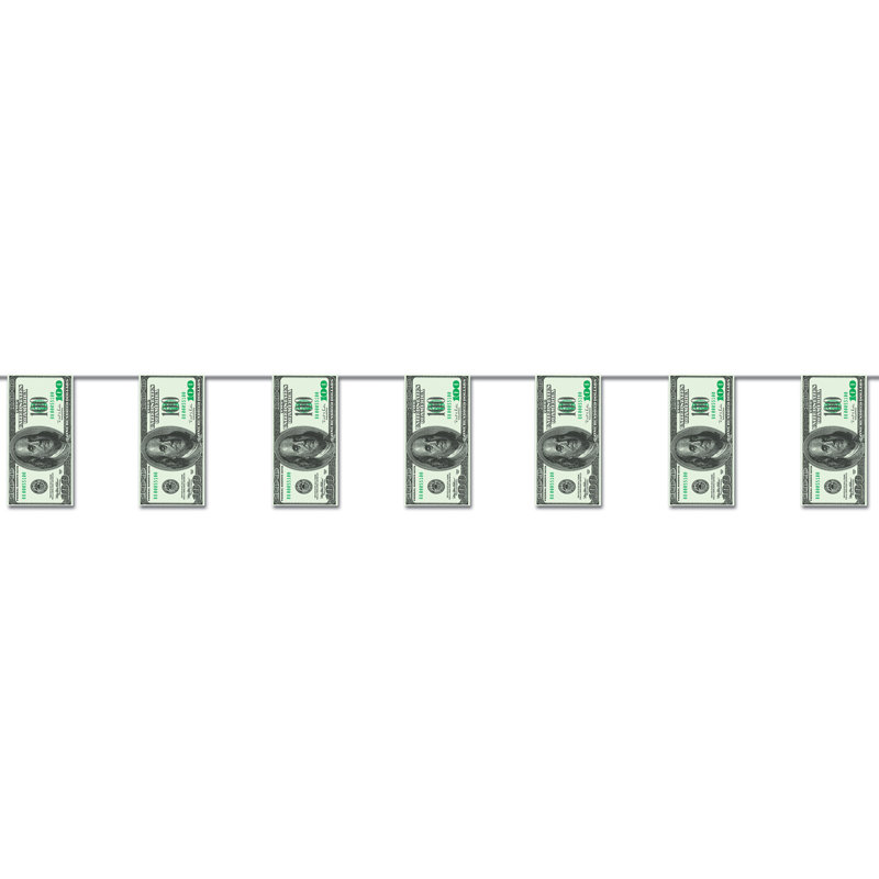 Bannière de fanion de 100 $ - 10 po x 12 pi - paquet de 12
