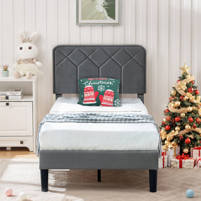 Auxter Adjustable Upholstered Head Height Bed Frame