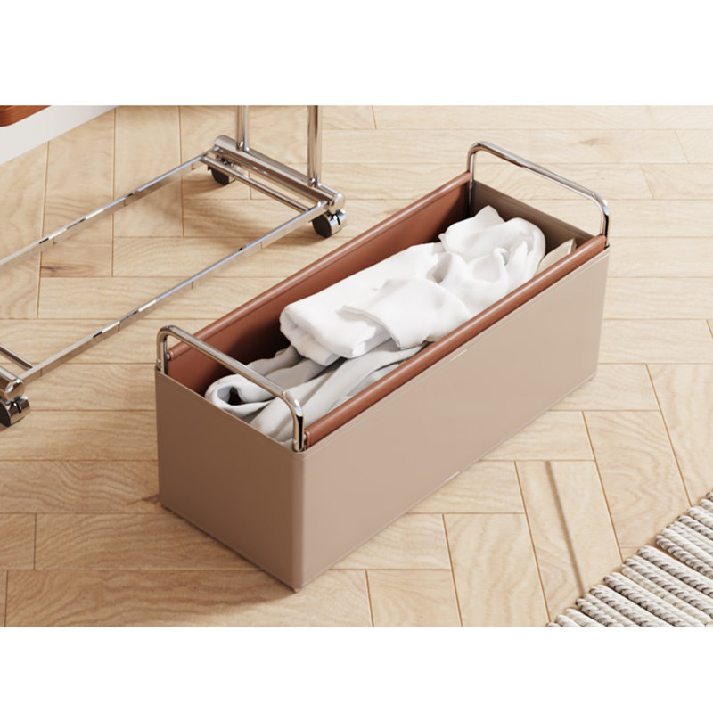 Portemanteau en acier inoxydable avec rangement, Kaki