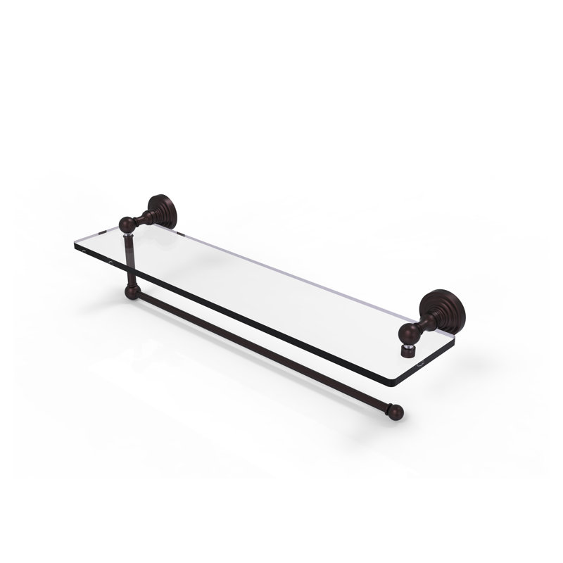 Beresford Bracket Shelf with Towel Bar, Antique Bronze, 5'' H x 16'' W x 5'' D
