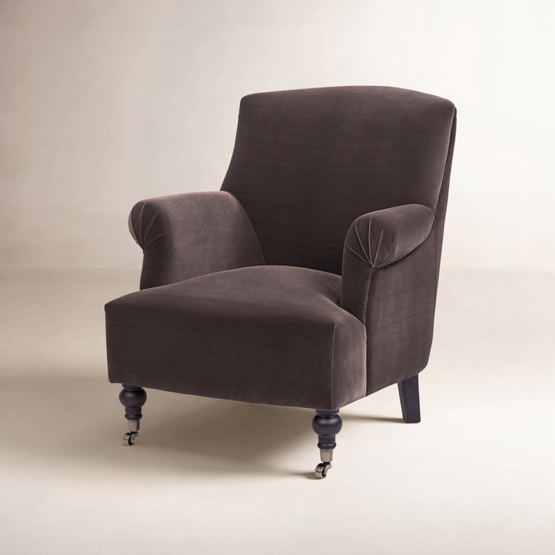 Naine Upholstered Velvet Armchair, Brown