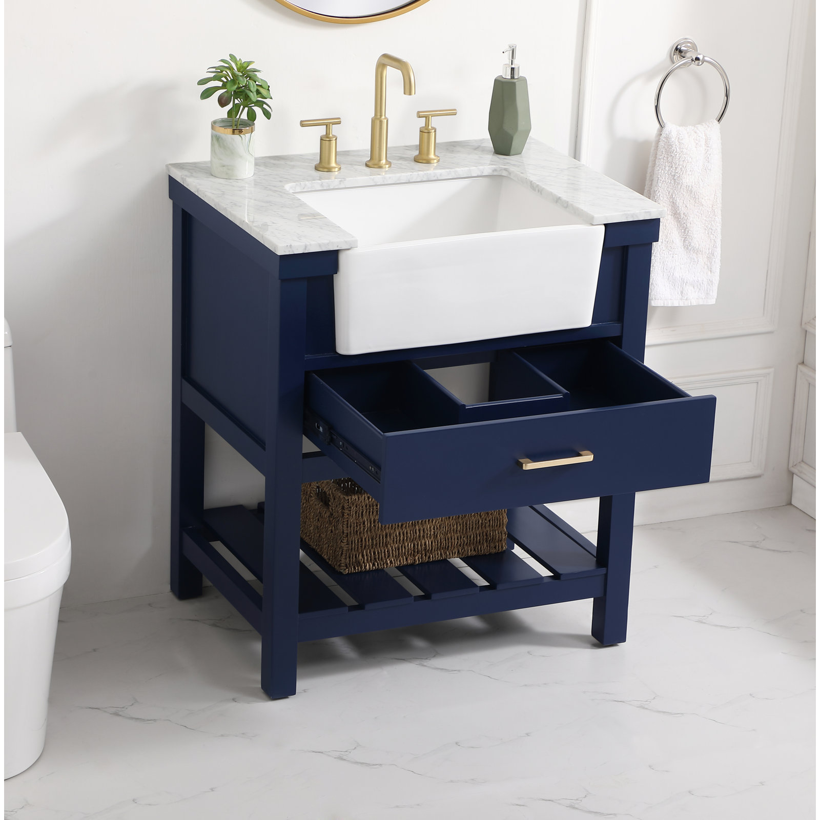 Pelaghia 30'' Single Bathroom Vanity, Blue