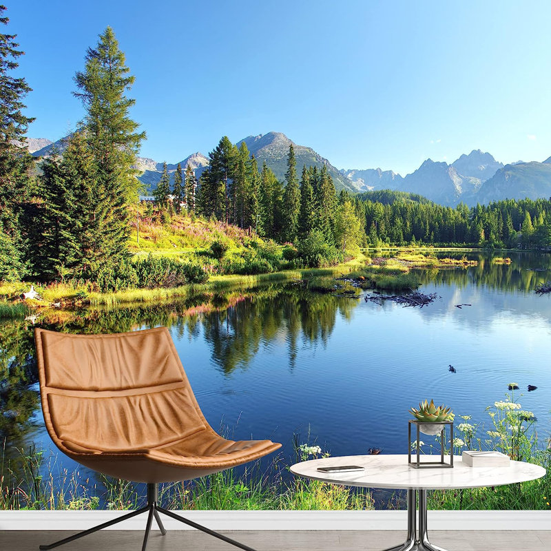 Forest Nature Landscape Peel & Stick Clear Border, 66" L x 96" W