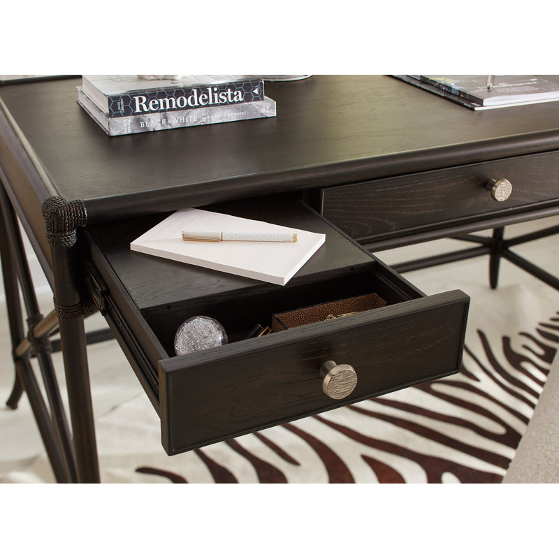 Retreat Solid Wood Writing Desk, Black Sand