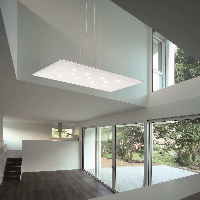 Pop 11 - Light Unique / Statement Rectangle / Square Chandelier, Silver Leaf/Aluminum