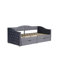 Lit de jour rembourré avec tiroirs de rangement, lit de jour simple en bois, sans sommier tapissier, gris