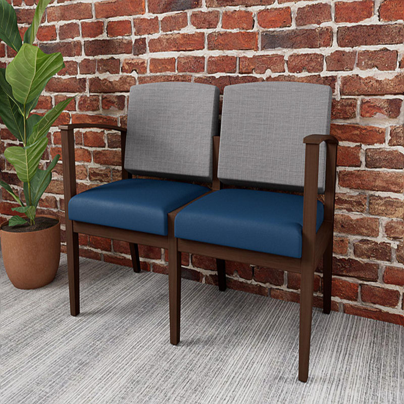 Siège tandem 2 places Amherst, Noyer Riftwood, Chambray gris / Patriot Plus Blue Ridge