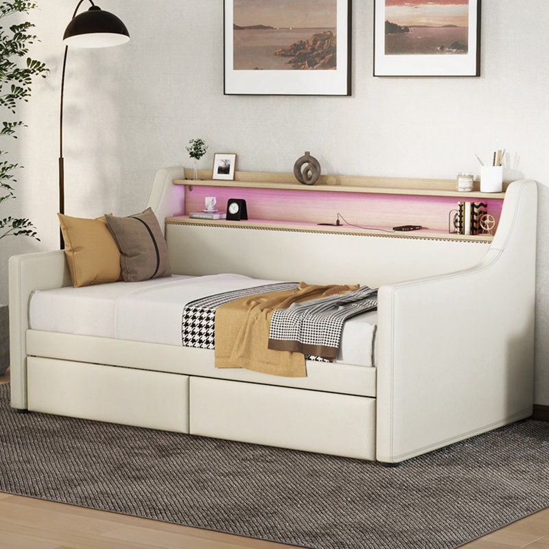 Sofas 79.5'' Faux Leather Sofa, Beige