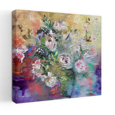 «Vibrant Abstract Bouquet Abstract Colorful Delicate Flower Spring», art mural