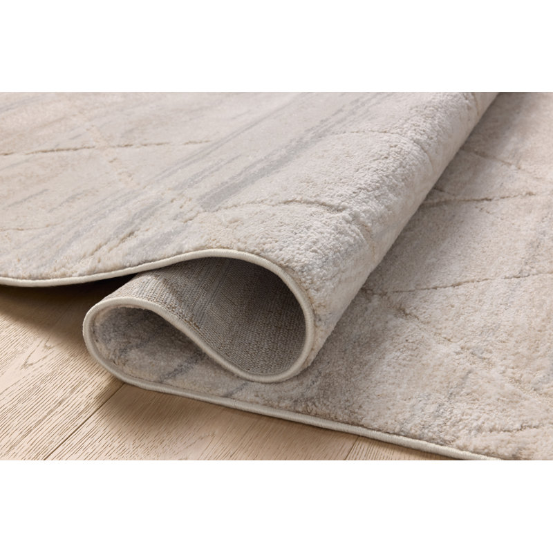Amber Lewis Ivory and Natural Abstract Runner Rug