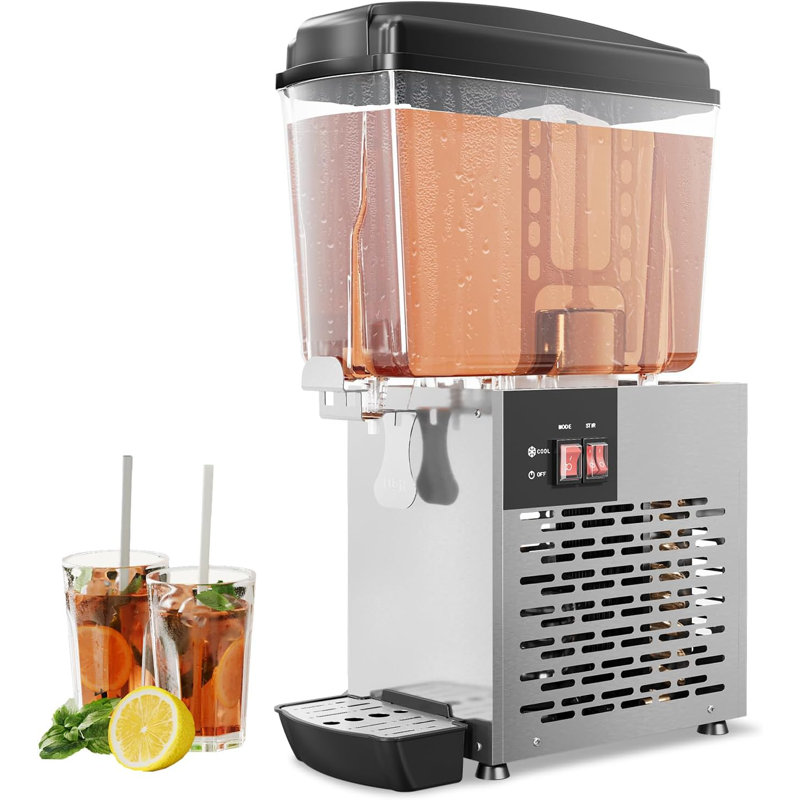 Distributeur de boissons commercial 18L - Machine à thé glacé et à jus, refroidissement rapide, facile à nettoyer, parfait pour les restaurants, les hôtels et les fêtes, 115 V