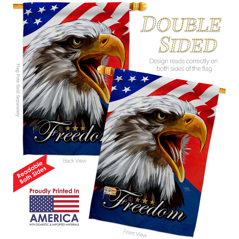 Drapeau de jardin en polyester Our Face Americana, H 40 po x l 28 po