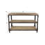 Console en bois brun à 2 tablettes