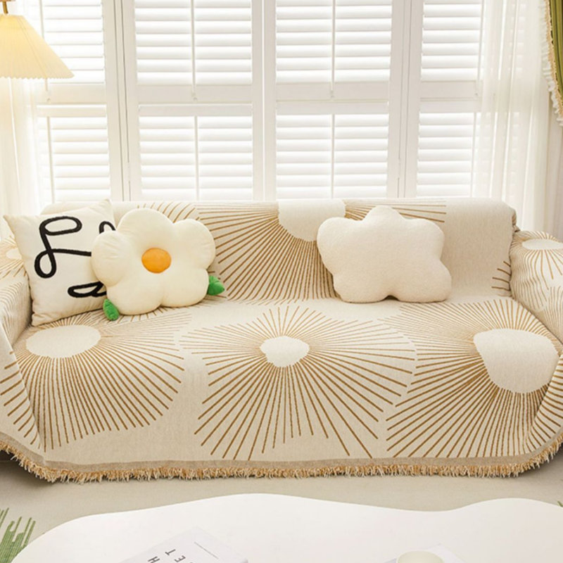 Housse pour canapé en chenille, Chenille kaki, H 0,31 po x l 150 po x P 71 po
