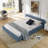 Queen Size Upholstered Bed Frame with Chenille fabric-1983775709