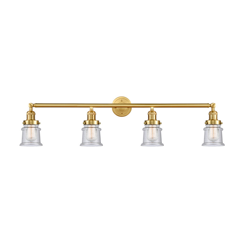 Alexandira 4 - Light Dimmable Vanity Light, 60 Watt Vintage Incandescent Bulb, Seedy, Satin Gold