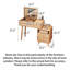 Coiffeuse en bois avec miroir DEL rabattable et meuble latéral