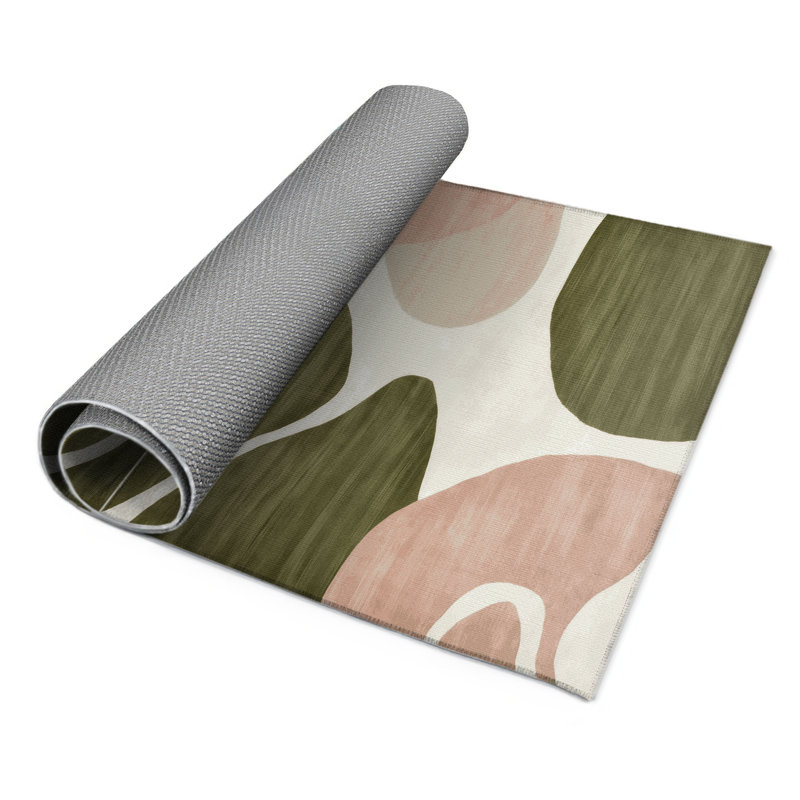 Watercolor Brown Indoor and Outdoor Area Rug, Rectangle 3' x 5'