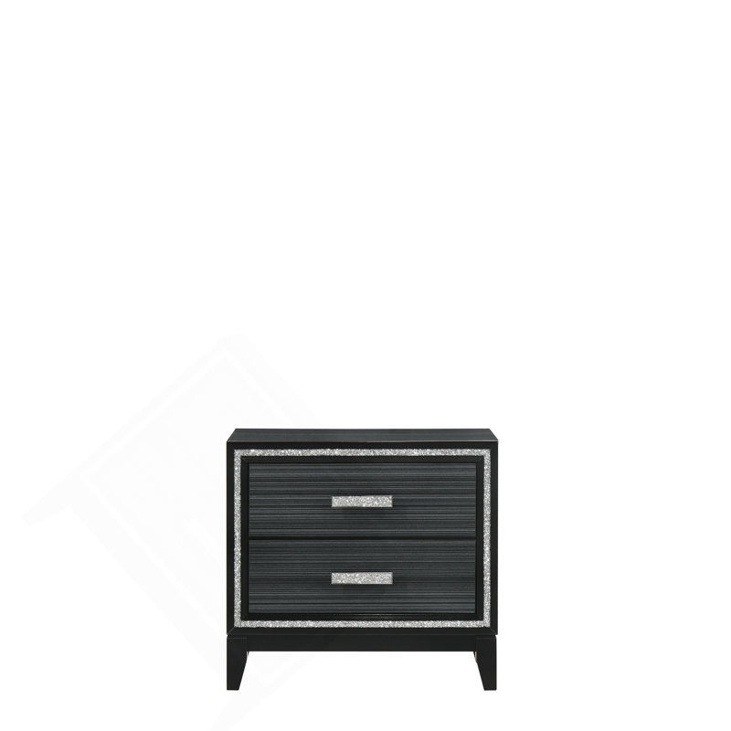 Table de chevet vieillie Haiden, Noir