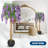 Artificial Purple Bean Flower Tree with Cement Pot - Lifelike Hanging Vine & Moss for Home Décor, Office, Wedding-1923808899