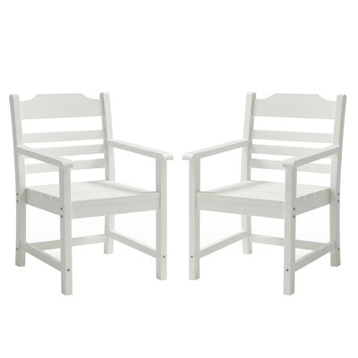 Ensemble de 2 chaises de patio avec accoudoirs, matériau durable pour une assise extérieure confortable et élégante