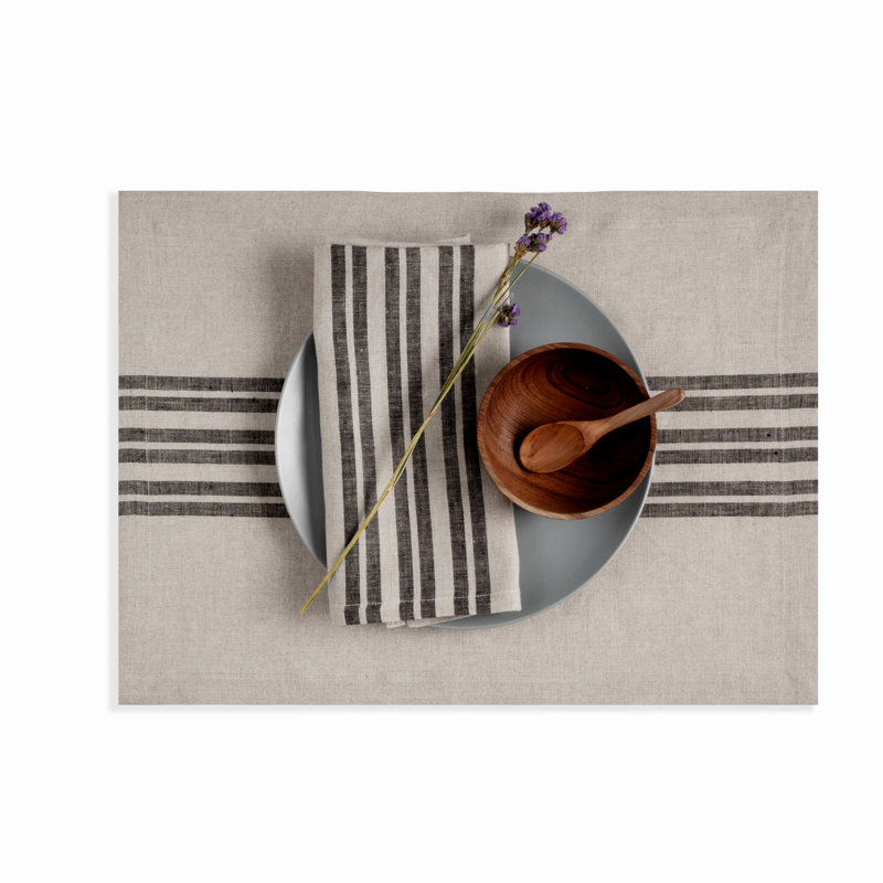 Serviettes de table en lin D'Moksha Homes, Gris