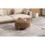 Table basse ronde moderne avec 2 grands tiroirs de rangement, 31,5 po