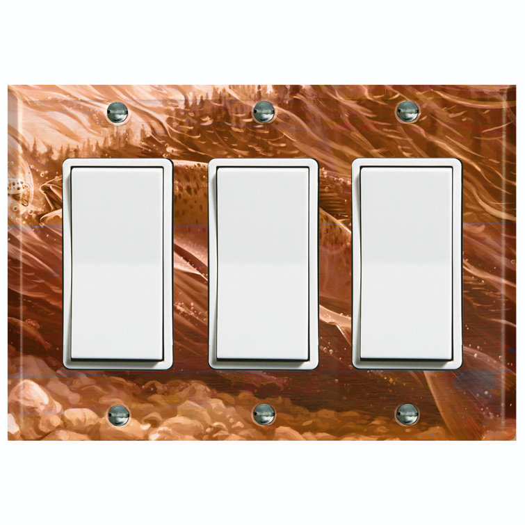 WorldAcc Metal Light Switch Plate Outlet Cover (Trophy Fishing Trout Clear  Water Lake Brown - Single Toggle) - Wayfair Canada