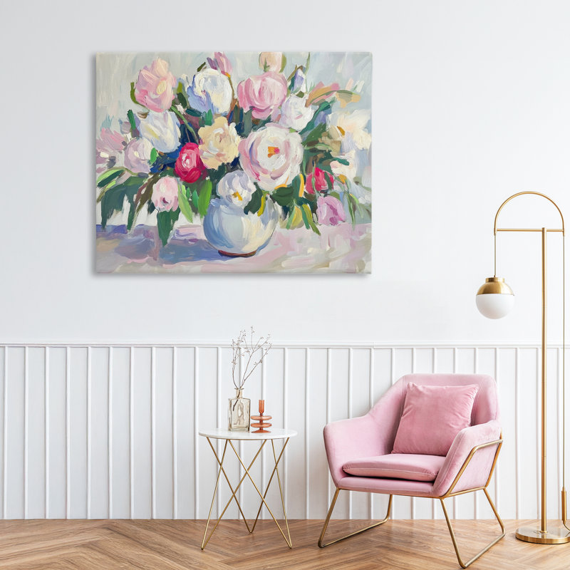 Toile pastel à motif abstrait abstrait, design par Petal Prints Design, H 30 po x l 40 po