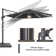Haslingden 11' Lighted Cantilever Umbrella with Crank Lift Counter Weights Included