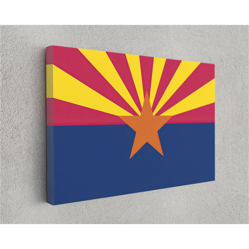 Arizona State Flag - impression sur toile tendue, L 60 po x H 40 po