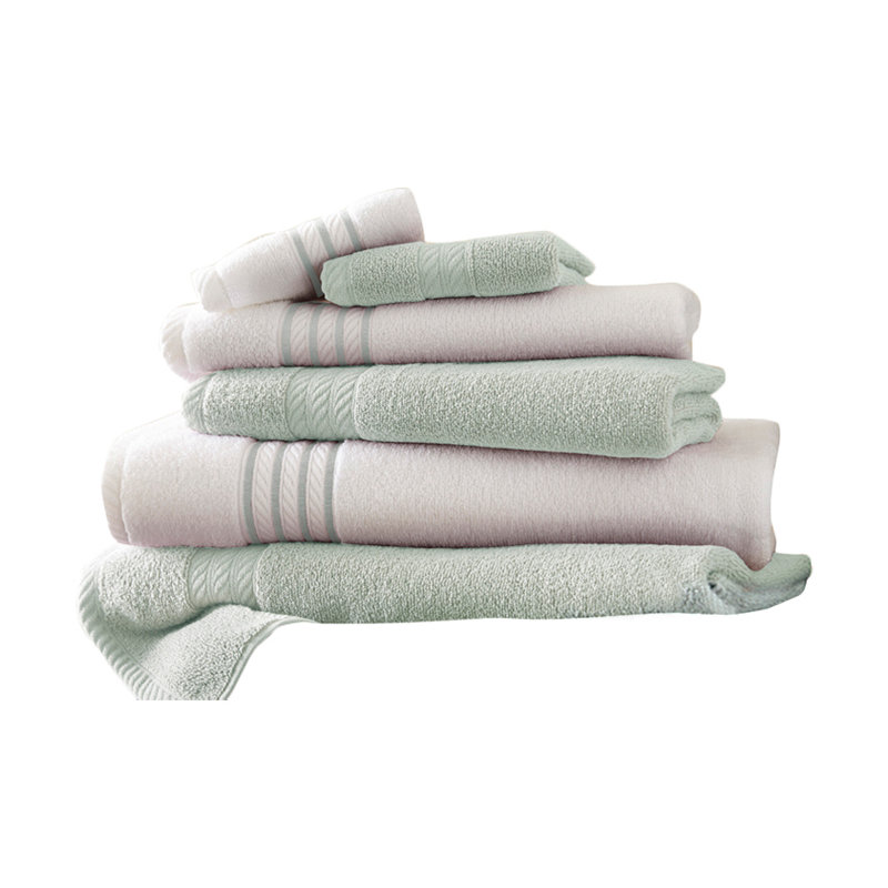  6-Piece 100% Cotton Towel Set, Soft Jade