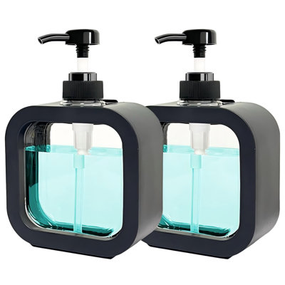 Hand Soap Dispenser For Bathroom, Modern Dish Soap Dispenser For Kitchen Sink, Liquid Soap Container With Pump, Clear Plastic Soap Pump Bottles ,2 Packs