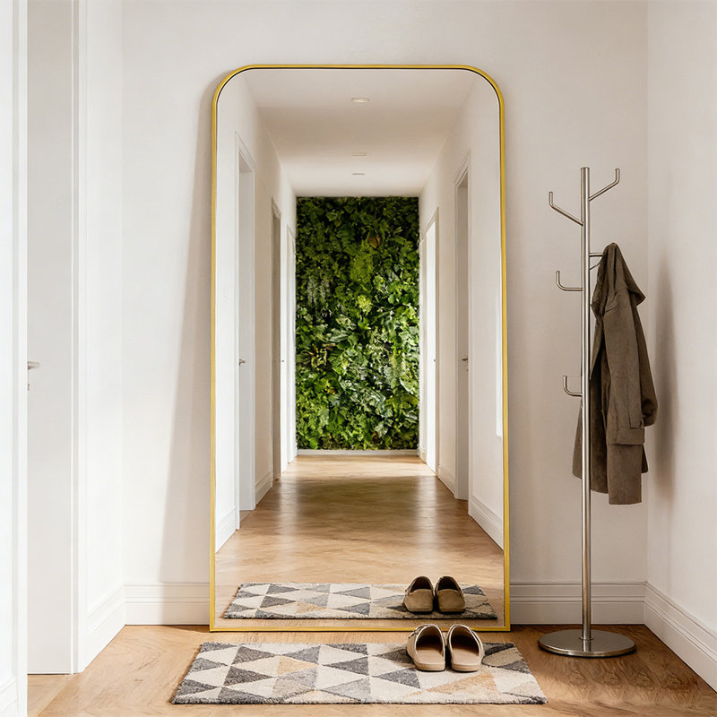 Full Length Mirror, Mirror Full Length With Stand, Floor Mirror With Aluminum Alloy Frame For Bedroom Living Room Entryway Vanity Room