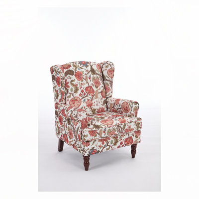 Accent Chair with Retro Wood Legs