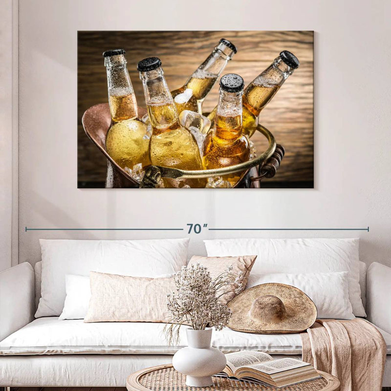 Yarlin Cold Beer Bottles, 32" H x 48" W