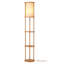 63.8" Column Floor Lamp With Solid Wood Shelves(Bulb Included)