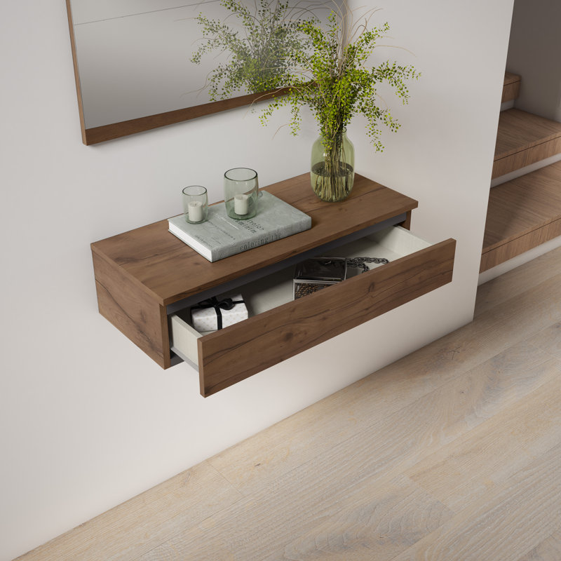 Lineberger Floating Shelf, Rustic Brown/Grey