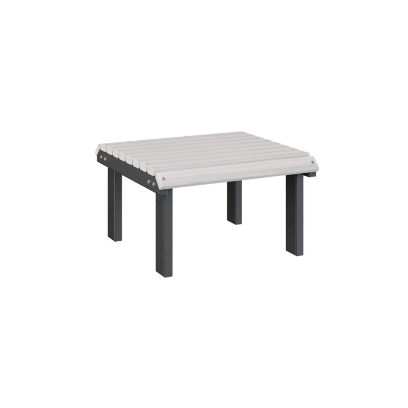 Outdoor Ottoman, Seashell Top/Black Base