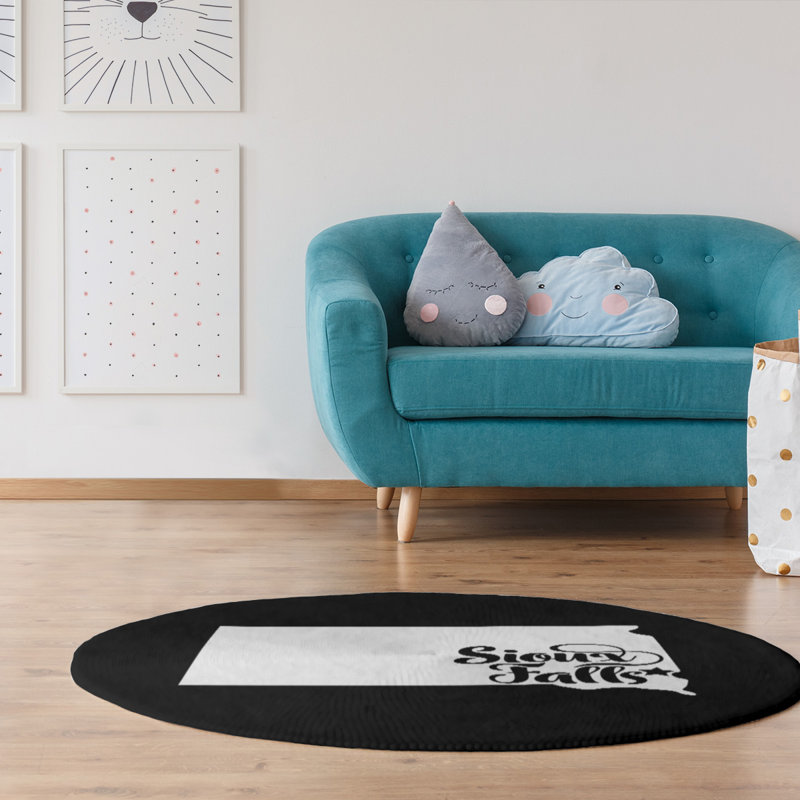 Tapis en poly-chenille south sioux chute south, Rond 5 pi