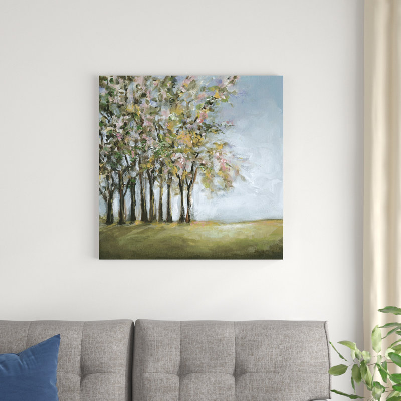 Arbre au printemps, H 30 po x l 30 po x P 1 po
