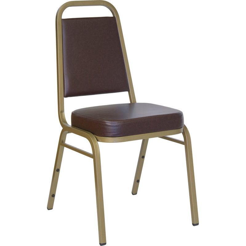 Chaise de banquet empilable à dossier trapézoïdal Canadiat, Veiné argent